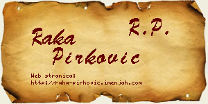 Raka Pirković vizit kartica